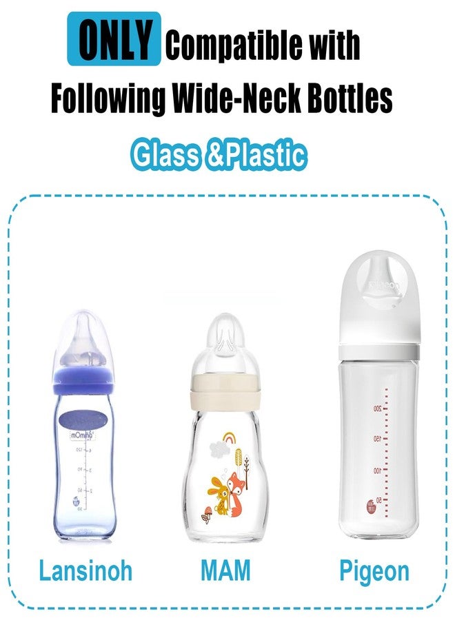 YONHTUTU 6 PCS Travel Bottle Caps Compatible with Lansinoh Bottles, Bottle Lids Replacement with Sealing Ring Compatible with MAM Wide-Mouth Baby Bottles, Leak-Proof and Non-Slip Caps for Pigeon Bottles - Image 2